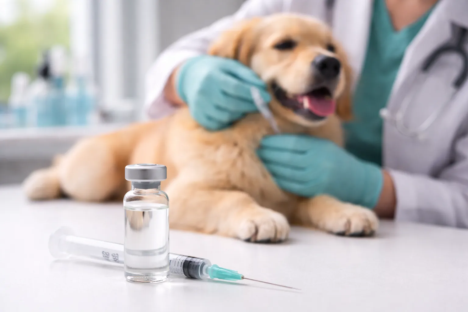 Pet vaccination being administered by a veterinarian in Calgary